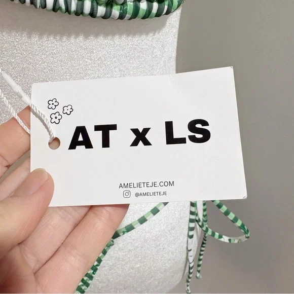 Amelie Teje x Loleia Swim String Bikini Femme in Vert Small Top Medium Bottom - Picture 10 of 16